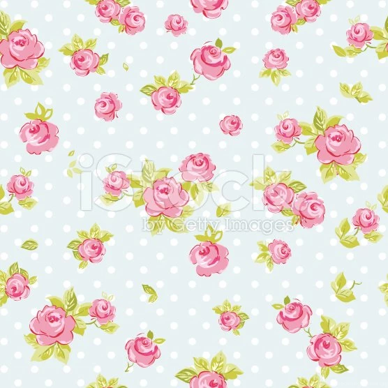 Seamless Blue And Cream Wallpapers With Pink Roses Stock Vector Art ...