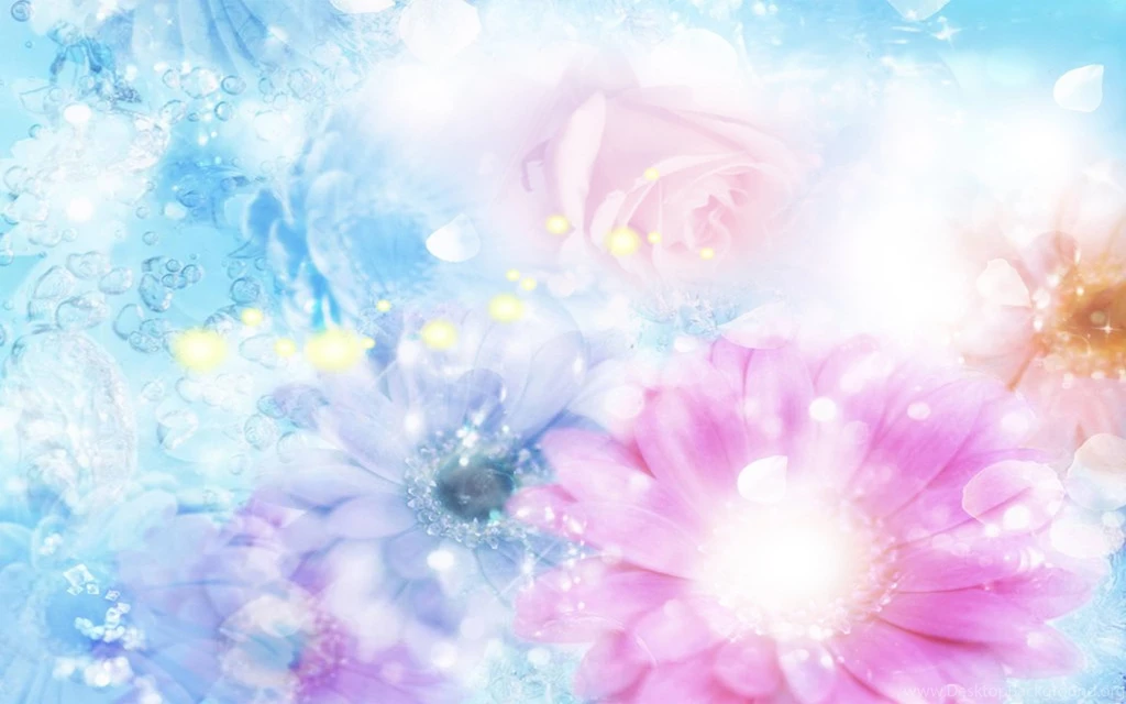 Wallpaper: Background, Blurred, Pink, Effects, Flowers, Blue Wallpapers