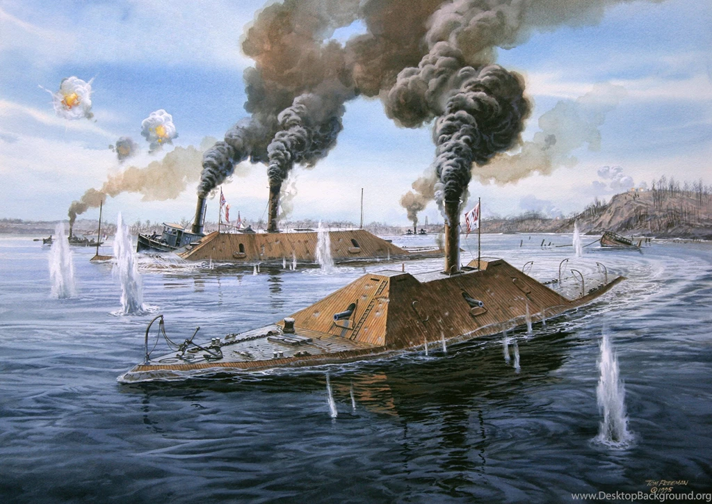 Wallpapers Painting Art Ships Fredericksburg At Trent's Reach Army ...