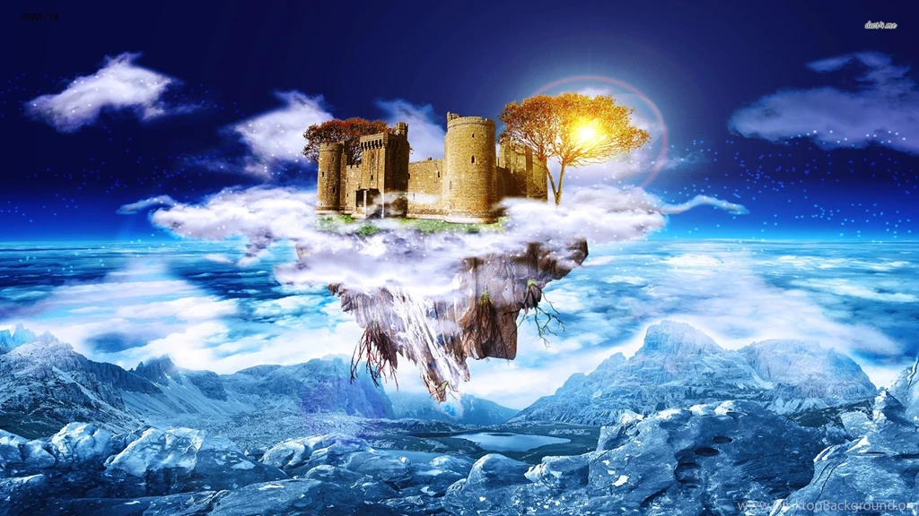 Castle On Floating Island Wallpapers Fantasy Wallpapers