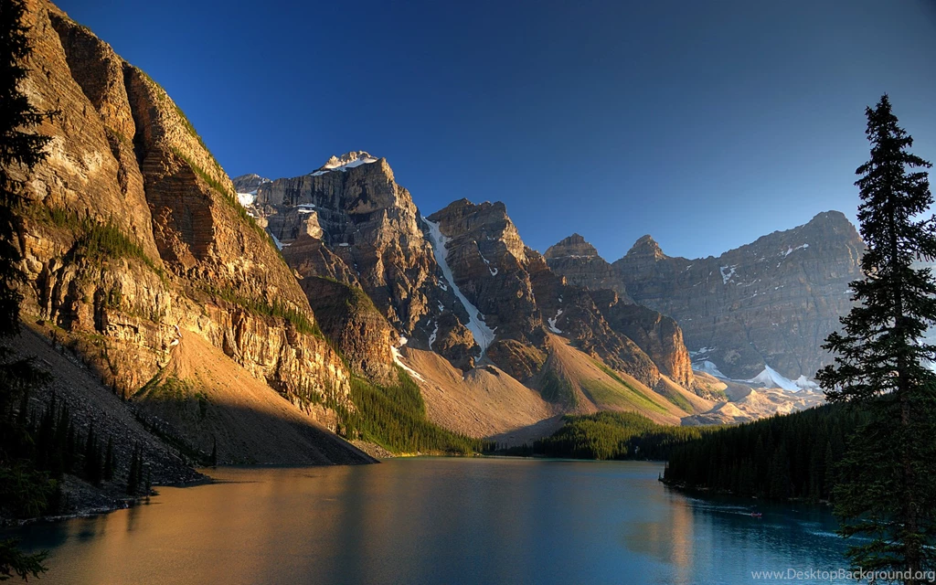 Monochrome Mountain Lake Scenery Wallpapers