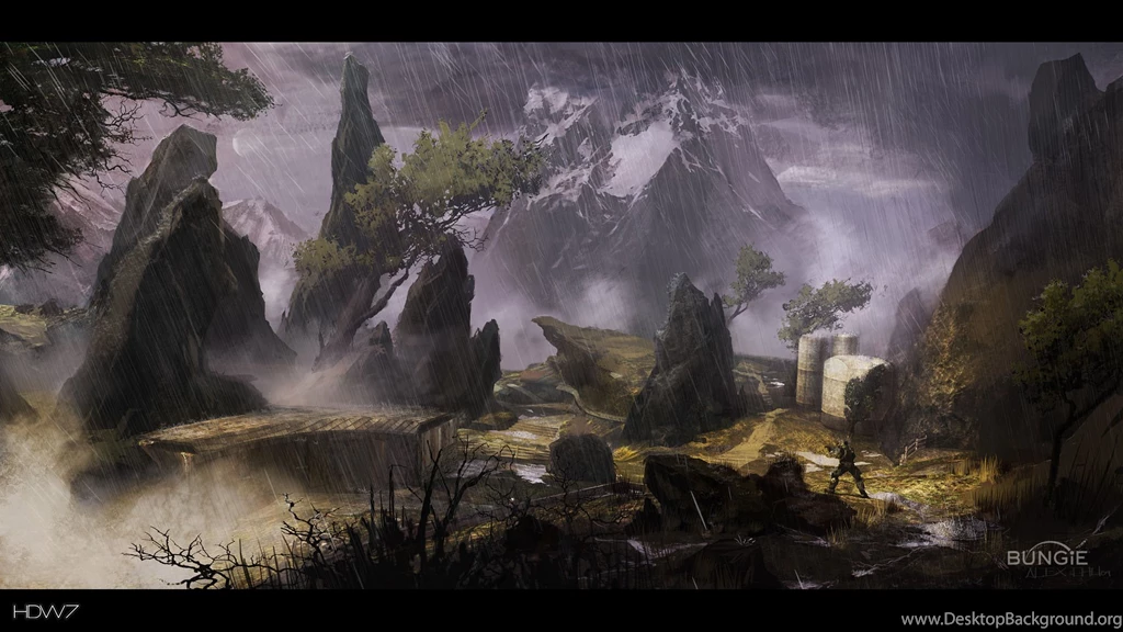 Halo Reach Rainswept Widescreen Hd Wallpapers
