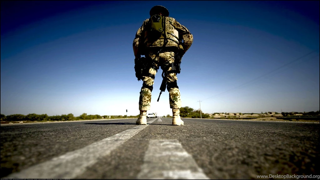 Soldier Keeping Watch On Road   1920x1080   Full HD 16/9 ...