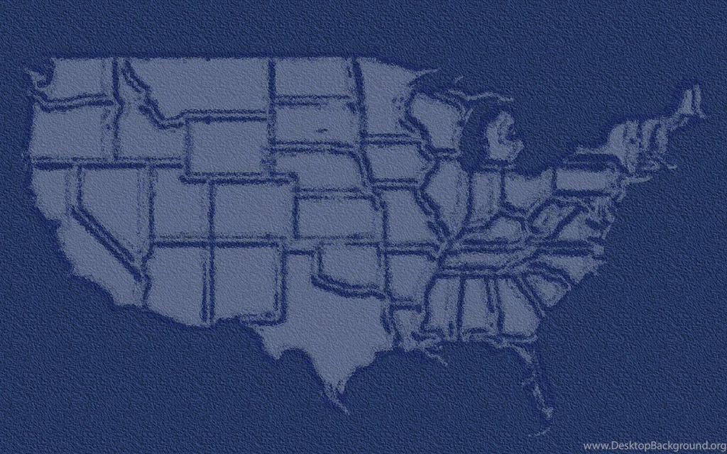 US USA America Map Blue Wallpapers