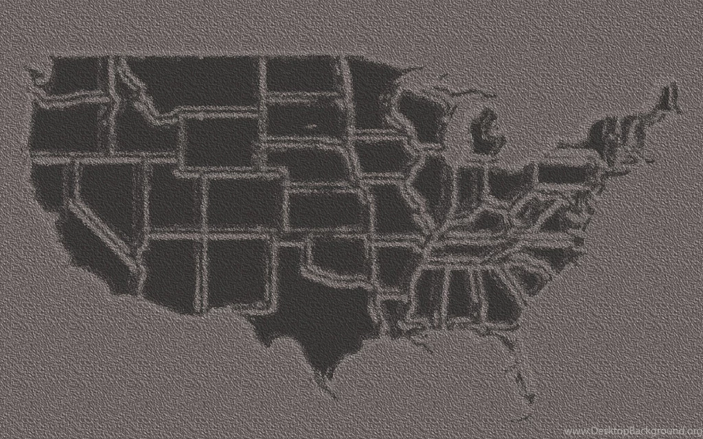 US USA America Map Gray Wallpapers
