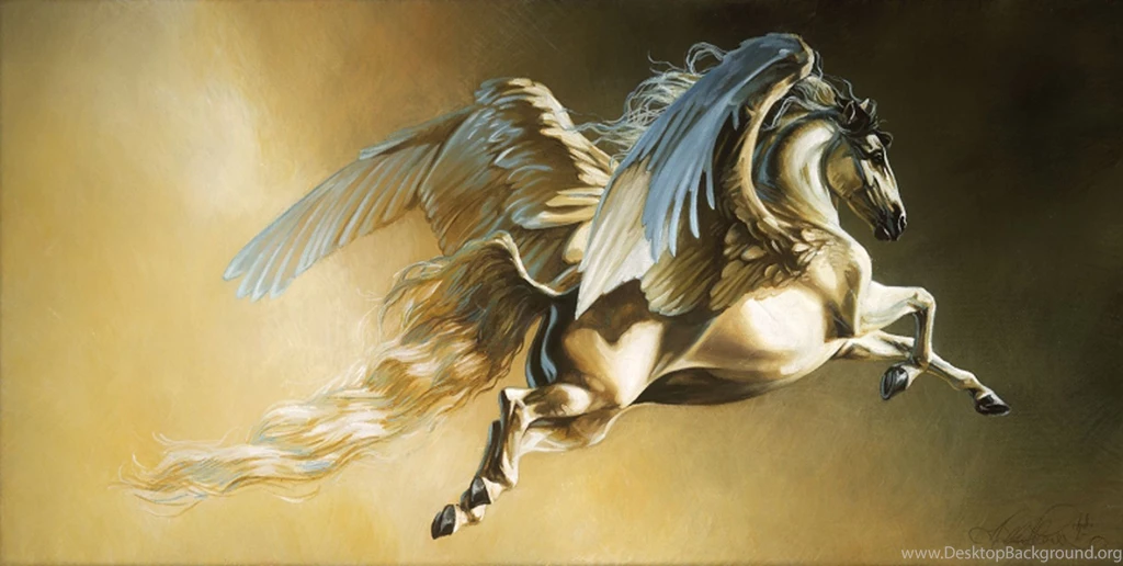 Freedom Art Horse White Beautiful Animal Wings Pegasus Fantasy Fly ...