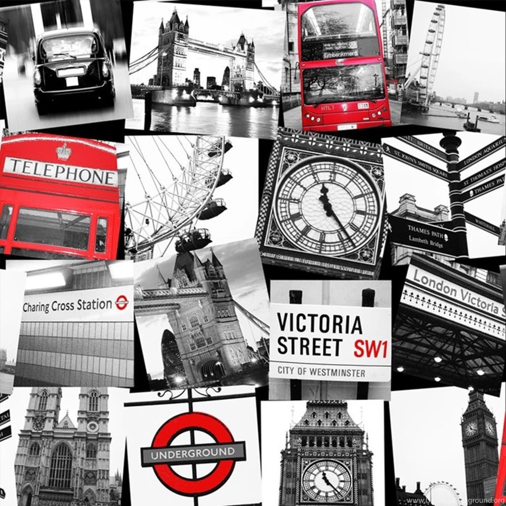 Graham & Brown London Taxi Black White Photo Pattern Wallpapers 50 841