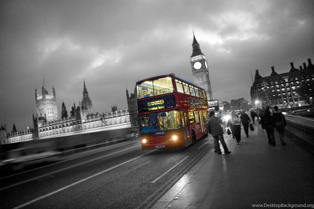 London Black And White And Red London Bus Black And White ...
