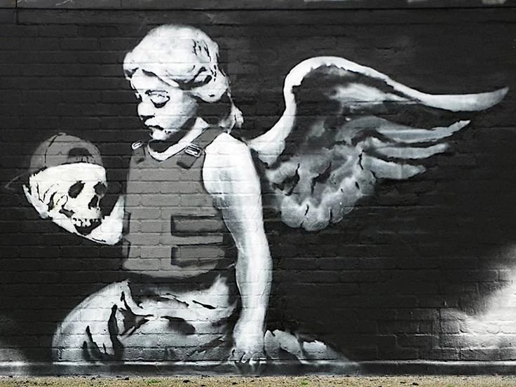 Winged Cherub Banksy Wallpapers
