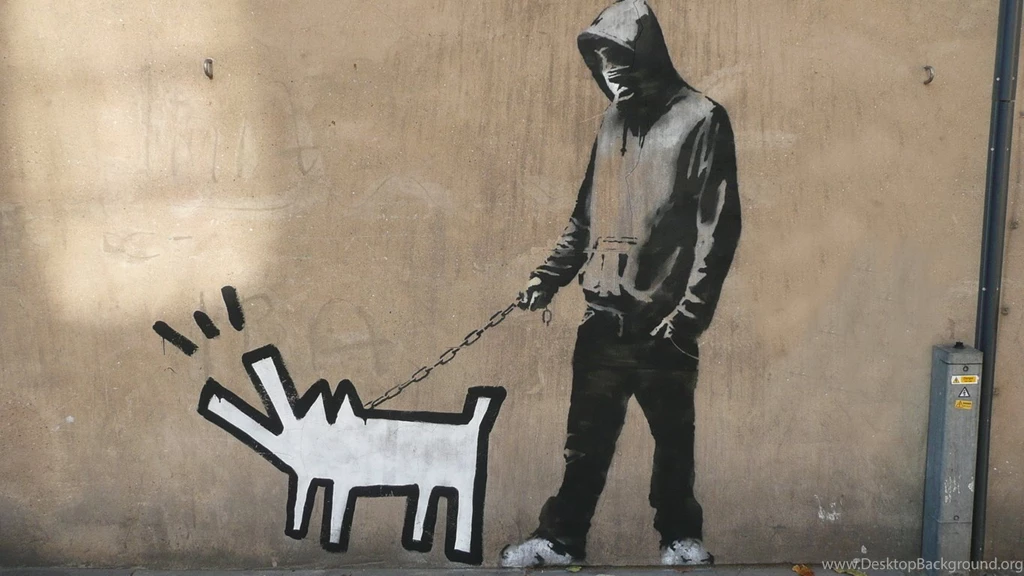 1366x768 Graffiti, Haring Dog, Banksy Wallpapers And Pictures 26703