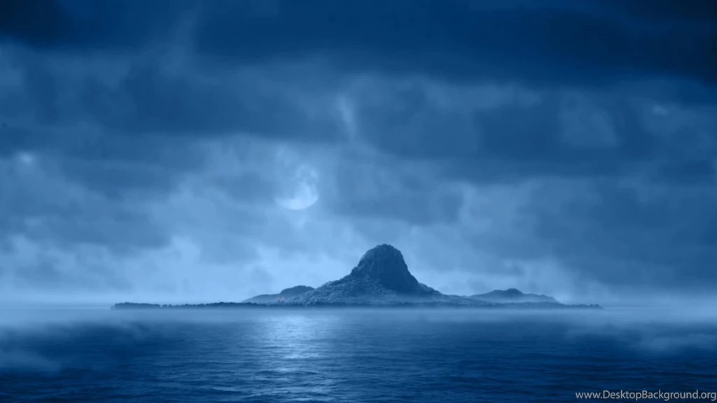 Moon Blue Clouds Islands Night Wallpapers (