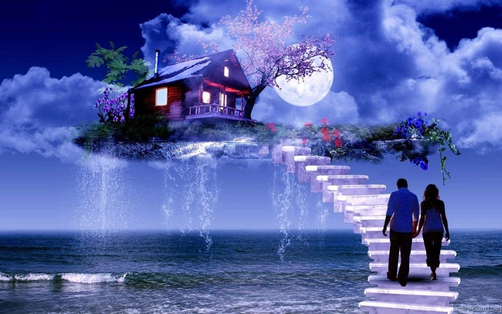Romantic Love Night Sky Wallpapers Perfectwallpapers.net