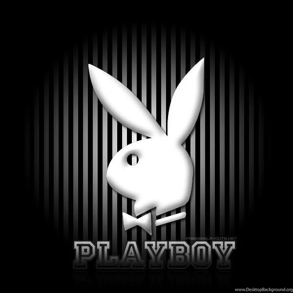WHITE PLAYBOY BUNNY WITH BLACK AND WHITE STRIPE BACKGROUND Photo ...