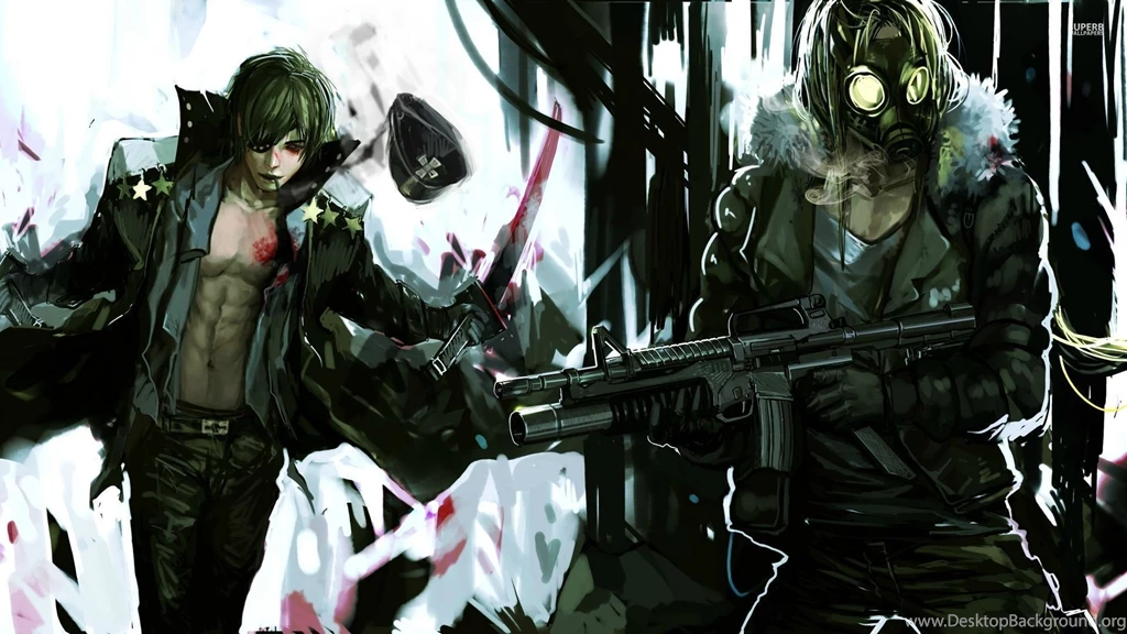 Anarchist Anime Guys, Man, Anarchy, Gun, Gas Mask, 1920x1080 HD ...