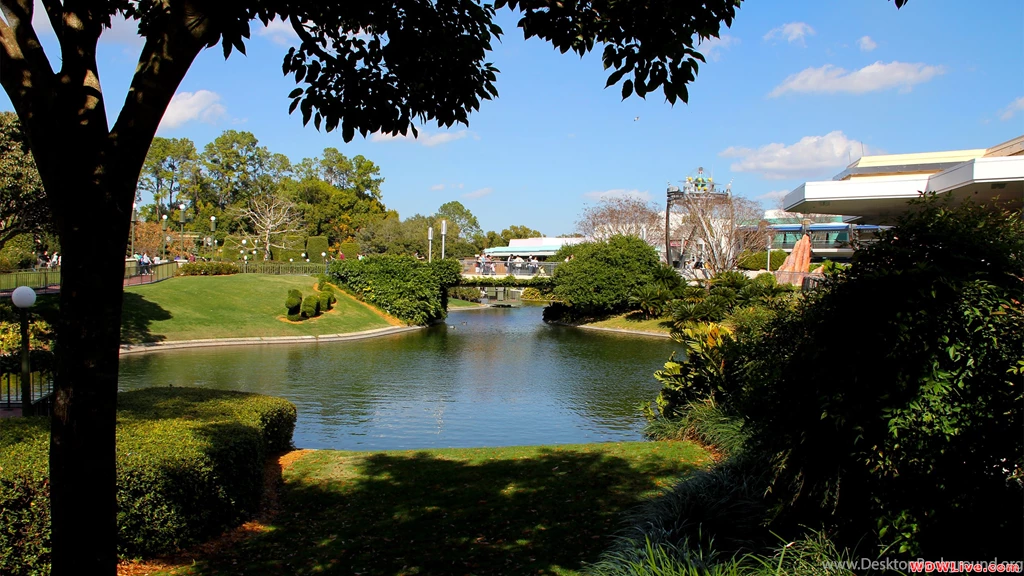 Tomorrowland: View Of Waterway Between Magic Kingdom Hub And ...
