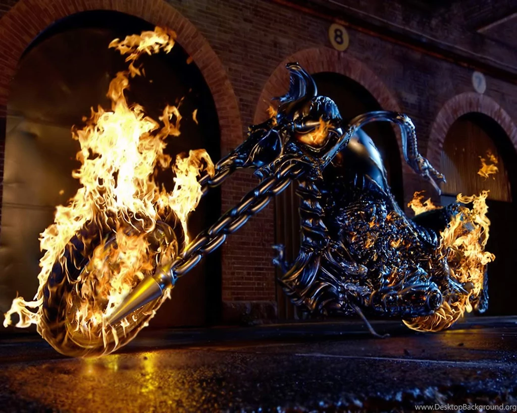 3D Wallpapers HD Fantasy Fire Bike