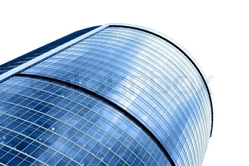 Top Of Modern Skyscraper Over Pure White Backgrounds