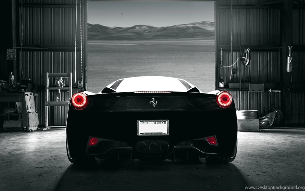 Ferrari 458 Italia Black Supercar Back View Wallpaper,Ferrari HD ...