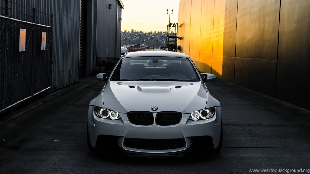 BMW M3 E92 White Car Front View Wallpapers