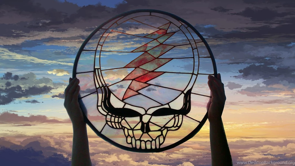 Grateful Dead (Stained Glass Stealie) Over Painted Sky [1600x900 ...