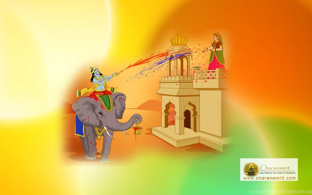 Beautiful Colorful Multicolor Radha And Krishna Holi Wallpapers ...