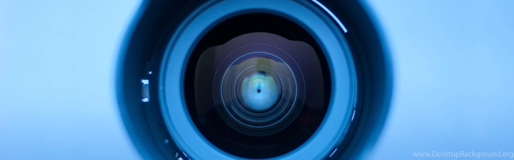 Download Wallpapers 3840x1200 Lens, Camera, Blue, Black, Reflection ...