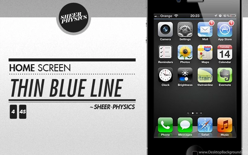 DeviantArt: More Like iPhone 4S Home Screen Wallpapers   Thin Blue ...