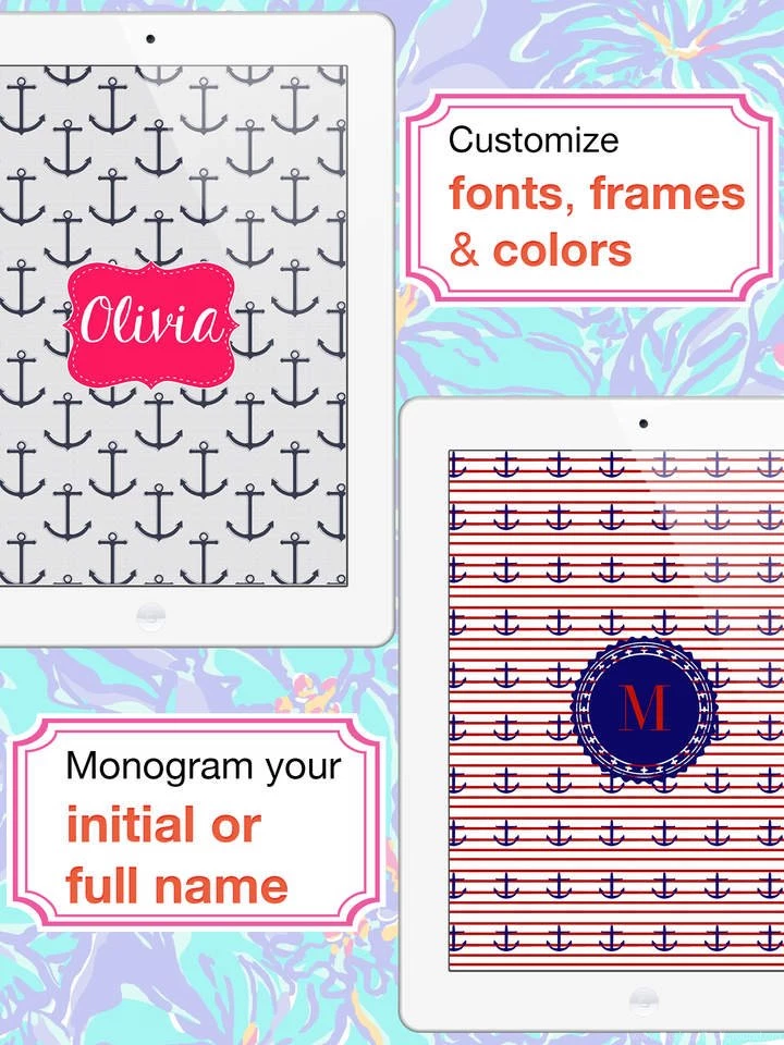Monogram Lite   Wallpapers & Backgrounds Maker HD With Glitter ...
