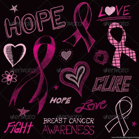 Breast Cancer Pink Ribbon Black Backgrounds Breast Cancer Awareness ...