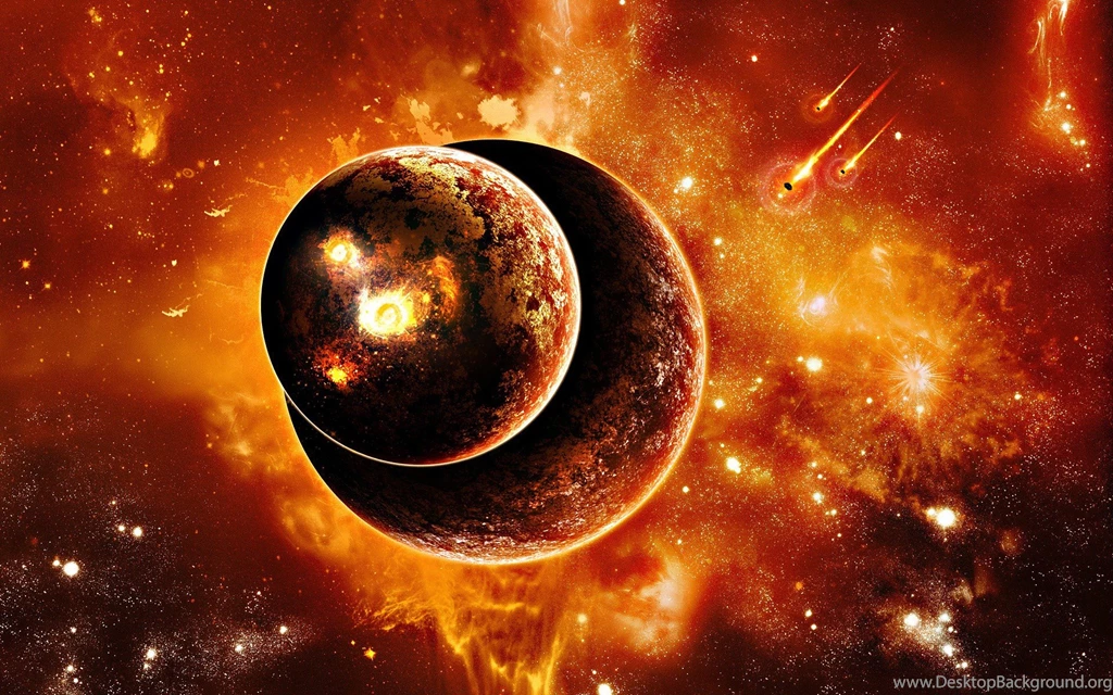 Download The Red And Gold Planet Burst Wallpaper, Red And Gold ...