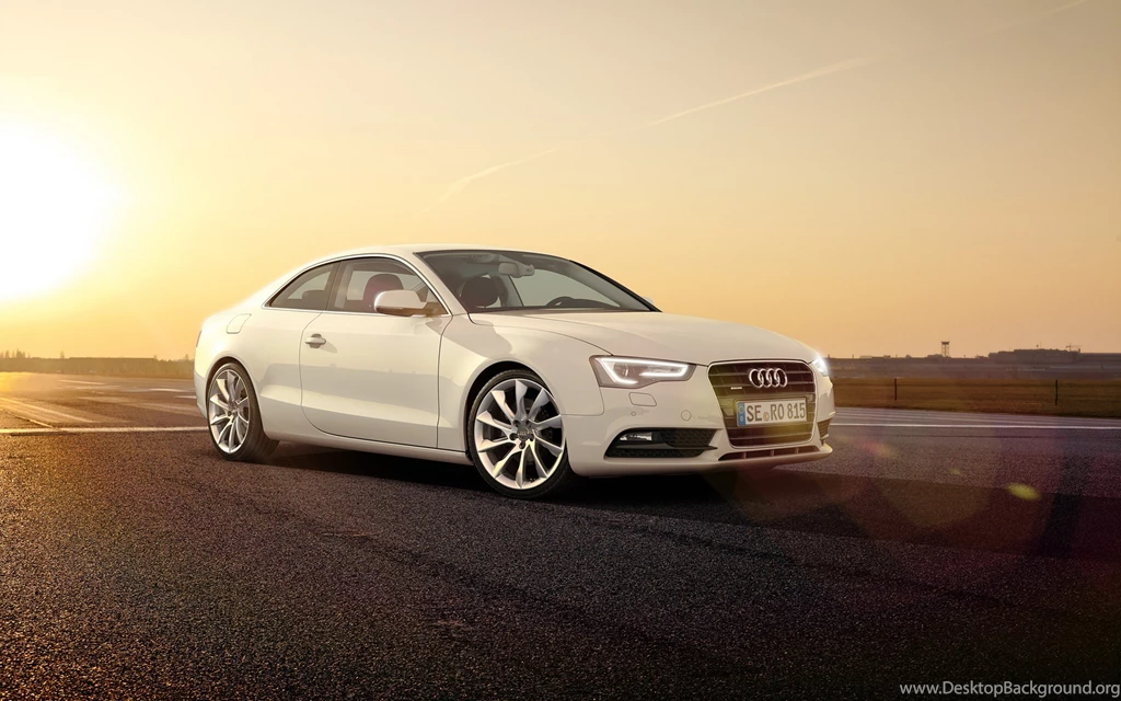White Audi A5 Coupe Side Angle Wallpapers