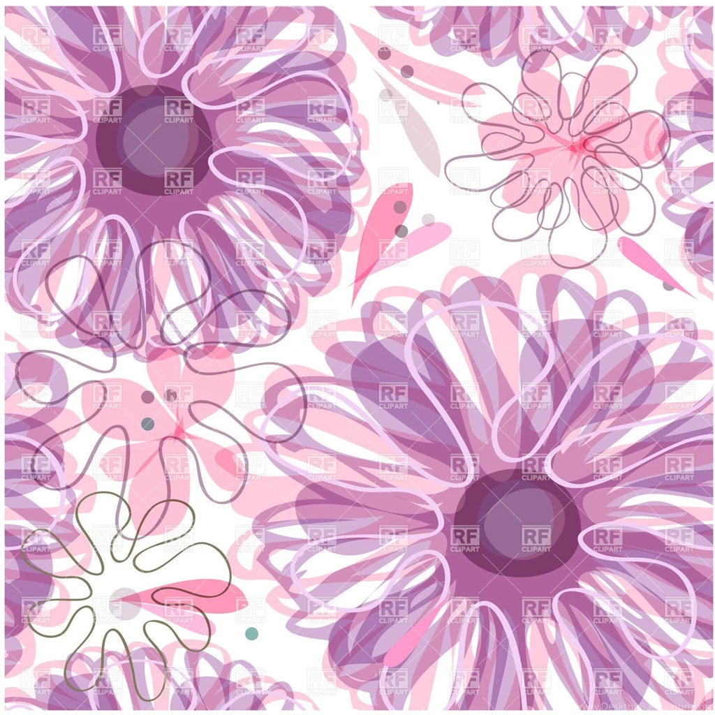 Seamless Purple Floral Backgrounds With Stylized Flowers, 22968 ...
