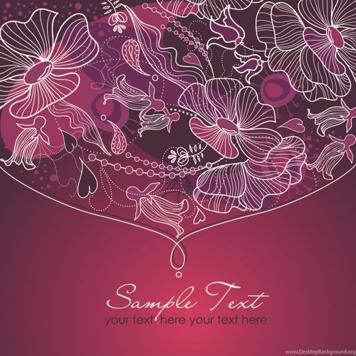 Hand Drawn Purple Floral Backgrounds Vector 05 Vector Backgrounds ...