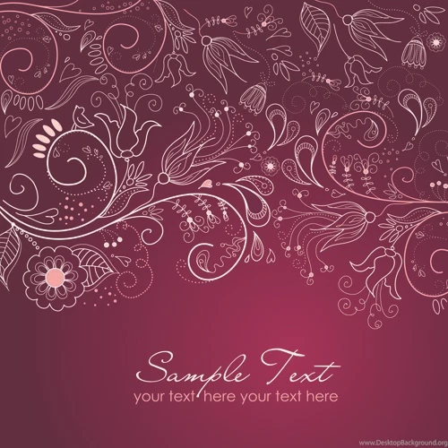 Hand Drawn Purple Floral Backgrounds Vector 02 Vector Backgrounds ...