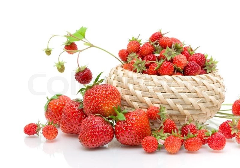 Wild Strawberries And Strawberry Close up On A White Backgrounds ...