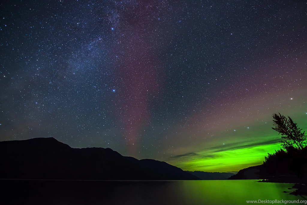 Lake Kootenay Northern Lights Stars F Wallpapers