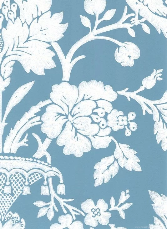 White And Blue Damask Wallpapers Online