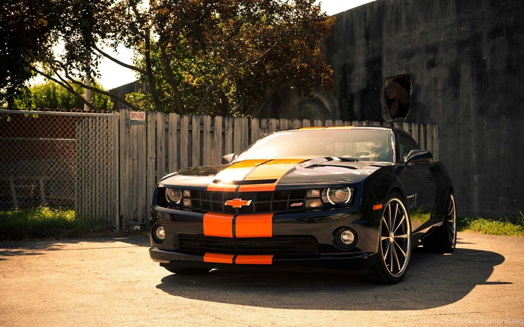 Download The Orange And Black Camaro Wallpaper, Orange And Black ...