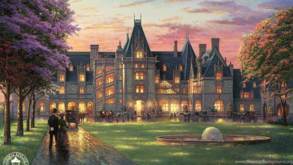 1920x1080 Biltmore, Painting, Retro, North Carolina, Elegant ...