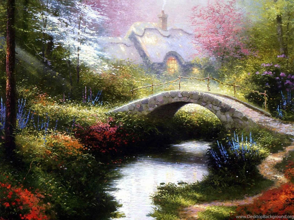 Thomas Kinkade Brookside Hideaway Wallpapers 1920x1440 ...