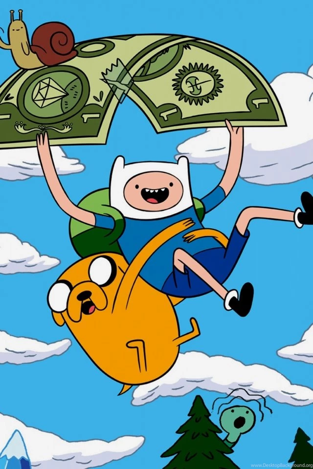 Download Wallpapers 640x960 Adventure Time With Finn And Jake, Sky ...