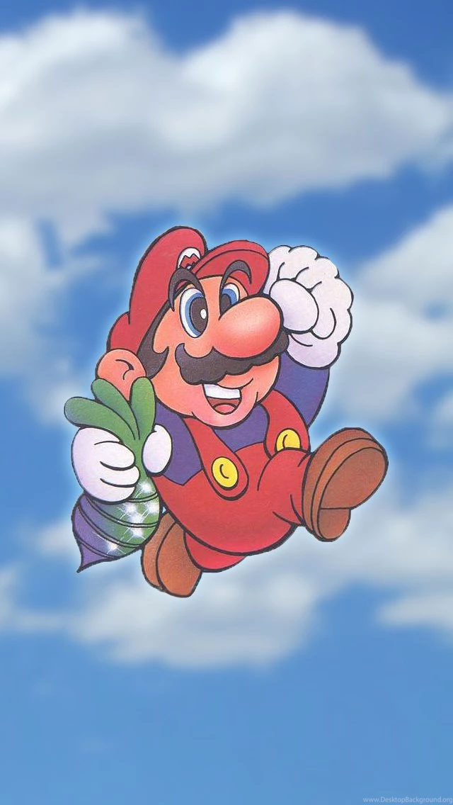 Mario Jumping With A Raddish iPhone 5 Wallpapers (640x1136)