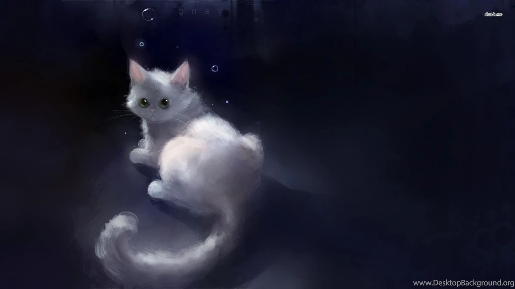 White Kitten And Bubbles Wallpapers Artistic Wallpapers