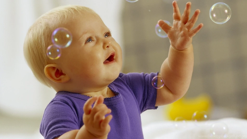 Download Wallpapers 2560x1440 Baby, Bubbles, Play, Cute, Knowledge ...
