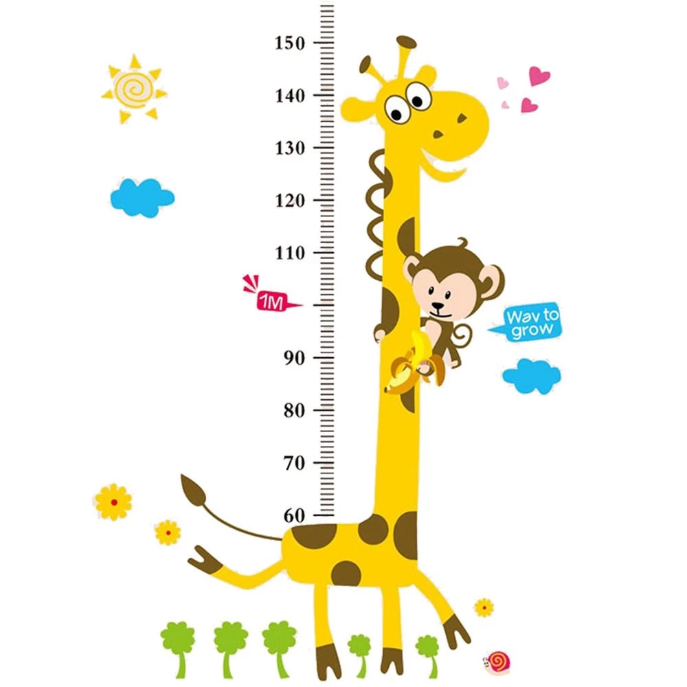 Cute Giraffe Monkey Necessary Oversized Children's Height Wall ...