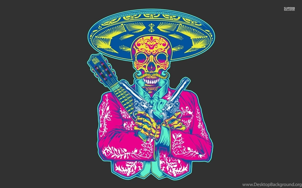 Skull With Sombrero Wallpapers Vector Wallpapers