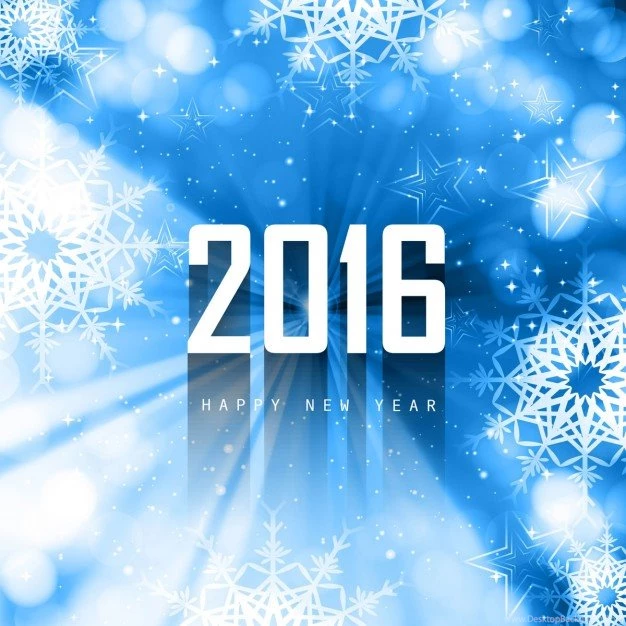 Blue New Year 2016 Backgrounds With Snowflakes Vector