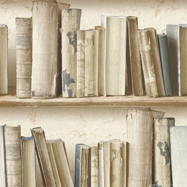 Rustic Contemporary Navy Blue, Let's Read Bookshelf Wallpapers ...
