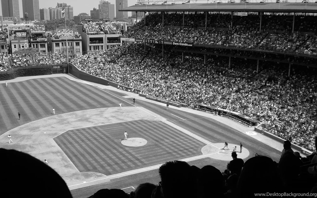 Chicago Cubs Wrigley Field Black And White Wallpaper.jpg