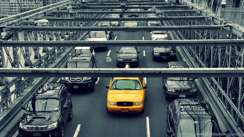 1366x768 New York Yellow Cab Desktop PC And Mac Wallpapers